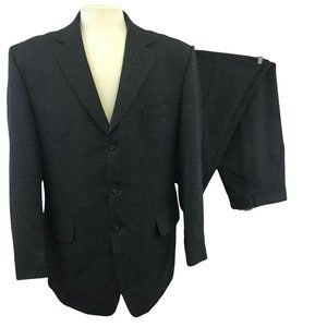 Borghese Suit Jacket Blazer Sports Coat Mens 54R Gray 2 Piece Virgin Wool Italy